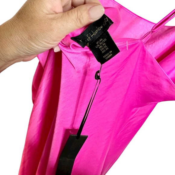 NWT House of Harlow Pink Slip Dress XL Satin Slit - Picture 6 of 10